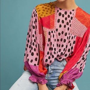 Anthropologie eclectic pink top